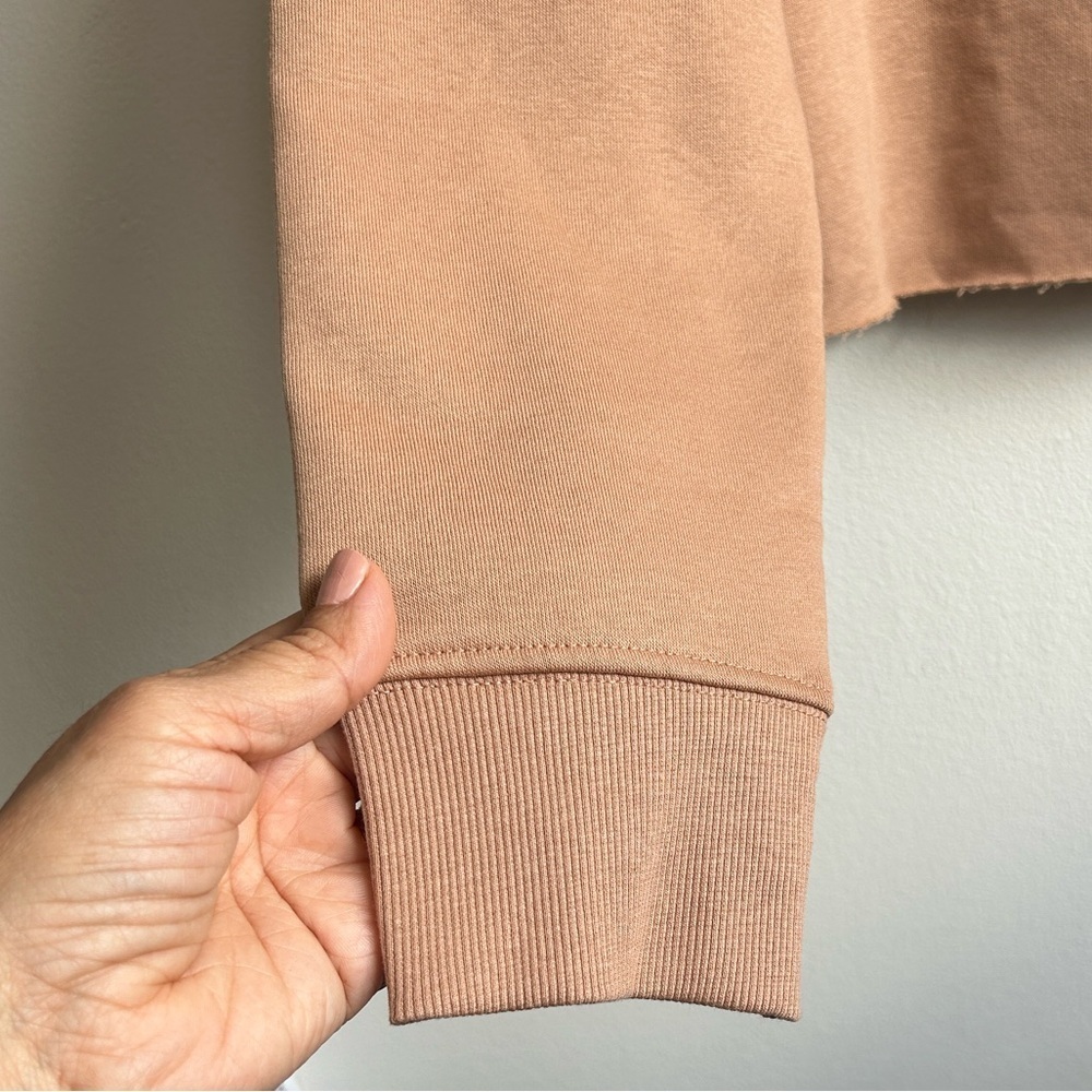 NWT DKNY Brown Cropped Sweatshirt with White Print - Picture 5 of 9